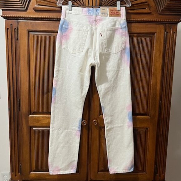 Levi’s 501 Original Fit Straight Leg Jeans White Tie Dye Women's 27 x 30 - Picture 4 of 6